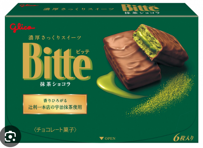 Glico Bitte Matcha Chocolate 6 Pieces